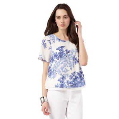 Phase Eight Ivory and Anenome padua floral blouse